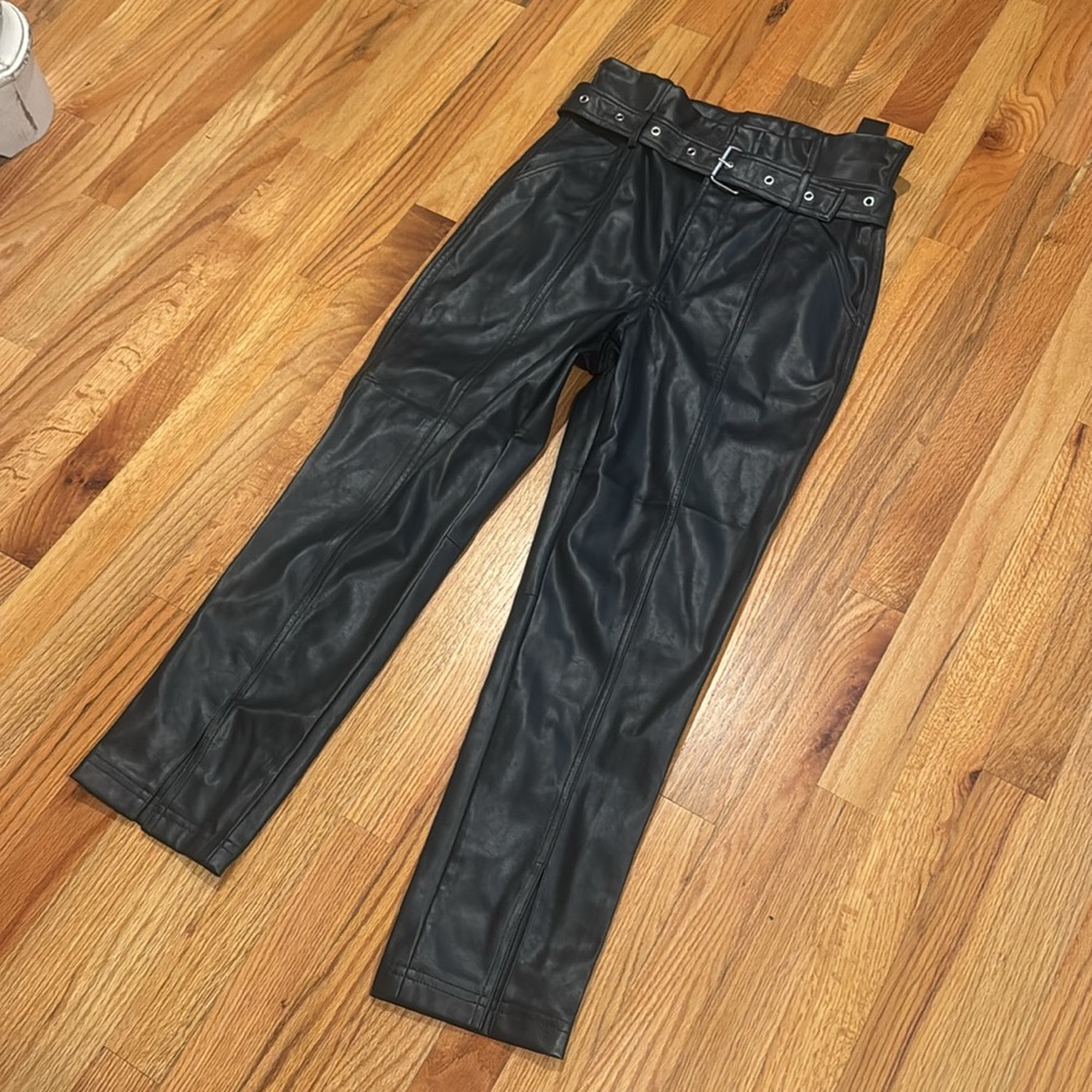 Blank NYC Belted Faux Leather Front Slit Pants - Picture 10 of 12